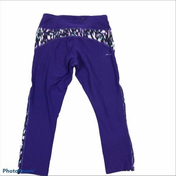 Ladies Nike Running Purple Capri Running Pants XS - Picture 2 of 9